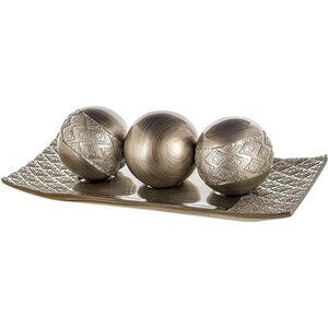 Creative Scents Dublin Decorative Tray and Orbs Balls Set - Centerpiece Bowl